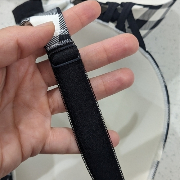 Torrid Curve 360 Back Smoothing Push-Up Plunge Bra Black White Plaid Check 42DDD - Picture 11 of 11